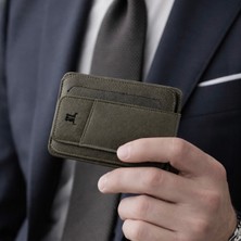 Kod Deri Erkek Hakiki Deri Haki Çıtçıtlı Kartlık