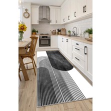 Qatalina Makinede Yıkanabilir Kaymaz Taban Leke Tutmaz Mutfak Halısı Salon Halısı /7028 Beyaz Halı