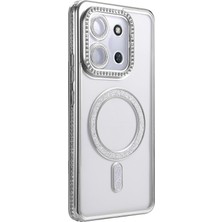 Lunirawear Lunir  Xiaomi Redmi 15C 4g Joke Simli Magneticsafe Kılıf - Gümüş 889658