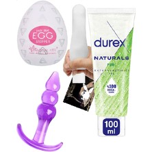 Durex Naturals Pure Jel 100 ml + Analtıkayıcı + Yumurta Mastürb.atör Bi'erkek&çift Önlü Arkalı Oyuncak Seti C-8085&CAMAN3
