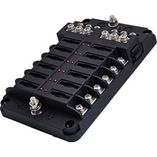 MELLİFERA Tekne Yat Karavan Için Ikiz Işıklı 12'li Dc Sigorta Kutusu