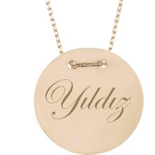 Hakan Mücevherat Isim Yazılabilir Nazarlıklı Plaka 14 Ayar Kolye 1,2 cm