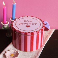Sarkap Home Bon Appetit Yuvarlak Metal Kutu - Kırmızı