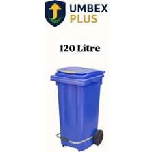 Plastik Metal Pedallı Çöp Konteyneri 120 Litre Konteyner - Isıya Dayanıklı Malzeme -