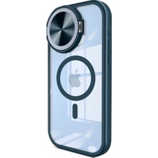 Iphone 15 Pro Kılıf Teleskop Lens Magsafe Silikon Kapak - Lacivert