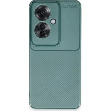 Oppo Reno 11F Kılıf Auto Focus Karbon Kapak - Koyu Yeşil