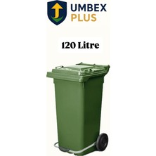 Plastik Metal Pedallı Çöp Konteyneri 120 Litre Konteyner - Isıya Dayanıklı Malzeme -
