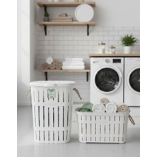 Buclee 65 Lt Kirli Çamaşır Sepeti ve 40 Lt Çamaşır Selesi Ikili Set|banyo Düzenleyici Çamaşır Sepeti Takımı