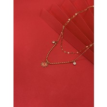 Güneş Çift Zincirli Kolye