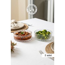 Glamis Selen Concept Tırtıl Model El Yapımı Cam Sunum Kasesi 2'li Set