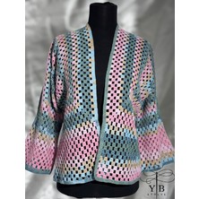 El Yapımı Ebruli Motif Hırka