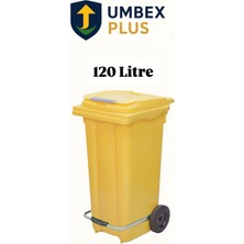 Plastik Metal Pedallı Çöp Konteyneri 120 Litre Konteyner - Isıya Dayanıklı Malzeme -