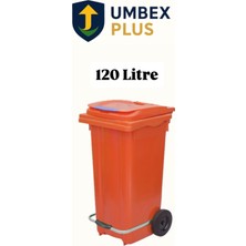 Plastik Metal Pedallı Çöp Konteyneri 120 Litre Konteyner - Isıya Dayanıklı Malzeme -