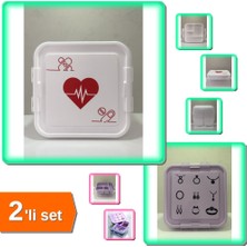 Hereveoyuncak Ilk Yardım Saklama Ecza Kutusu + Takı Dikiş Kutusu Hobi Saklama Kabı - 2li Set T2A2W4