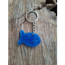 Mavi Balık Epoksi Anahtarlık