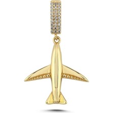 Hakan Mücevherat Uçak Kolye Ucu 14 Ayar Altın