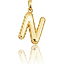 Hakan Mücevherat N Harfi Balon Model 14 Ayar Kolye Ucu