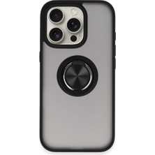 Iphone 16 Pro Kılıf Montreal Yüzüklü Silikon Kapak - Siyah