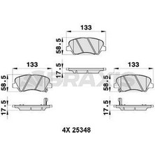 Braxis Hyundaı Accent Blue Ön Fren Balatası 2011 Kia Rio 2011 581011RA05