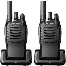 Retevis H777 PMR446 Lisanssız El Telsizi (2 Adet) Usb-C Şarjlı, Vox, LED Fener, 1000MAH Batarya – Siyah