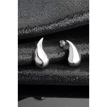 925 Ayar Gümüş Büyük Damla Küpe