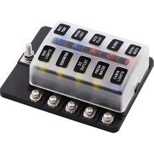 MELLİFERA Tekne Yat Karavan Için Ikiz Işıklı 10'lu Dc Sigorta Kutusu