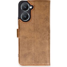 Vivo Y18 Kılıf Trend S Plus Kapaklı Kılıf - Taba