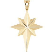 Hakan Mücevherat Kutup Yıldızı Taşsız 14 Ayar Kolye Ucu 3.50 cm