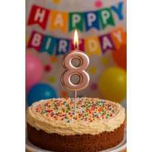 İTHAL Rakam Mum Rose Gold, Büyük Boy, 14,5cm, Iyi Kalite, Doğum Günü