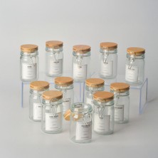 Tohana Bambu Kapaklı Kelepçeli 12'li Cam Baharatlık