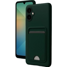 Samsung Galaxy A06 Kılıf Kelvin Kartvizitli Silikon - Koyu Yeşil