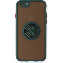 Iphone 6 Kılıf Montreal Yüzüklü Silikon Kapak - Yeşil