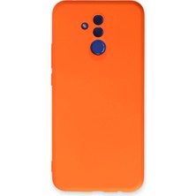 Huawei Mate 20 Lite Kılıf Nano Içi Kadife Silikon - Turuncu