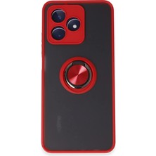 Realme C53 Kılıf Montreal Yüzüklü Silikon Kapak - Kırmızı