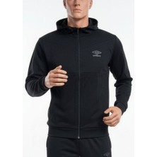 Umbro Lotus Erkek Siyah Kapüşonlu Fermuarlı Sweatshirt / Hırka - TC0255