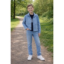 Balgüneş Tekstil Erkek Çocuk Kot Ceket Pantolon Tişört Takımı