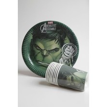 Cadde Süs Hulk 8'li Kağıt Tabak Bardak Seti