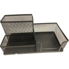 Bafix Masa Üstü Organizer Kalemlik Metal Perforeli 3 Bölmeli Siyah BFX-MMK805S