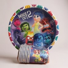 Cadde Süs Inside Out 2 Ters Yüz Temalı Tabak Bardak 8'li Set