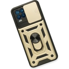 Platin Store Pilatin  Realme 8 Kılıf Pars Lens Yüzüklü Silikon - Gold Zeyd