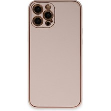 Iphone 12 Pro Kılıf Coco Deri Silikon Kapak - Pudra