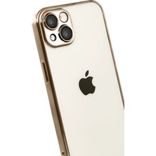 Platin Store Pilatin  Apple iPhone 15 Razer Lensli Silikon - Çöl Titanyum Zeyd