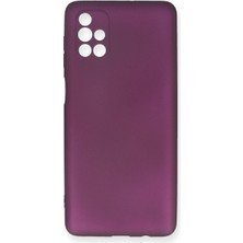 Samsung Galaxy M51 Kılıf First Silikon - Mürdüm
