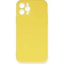 Iphone 12 Pro Max Kılıf Nano Içi Kadife Silikon - Sarı
