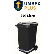 Plastik Metal Pedallı Çöp Konteyneri 240 Litre Konteyner - Isıya Dayanıklı Malzeme -