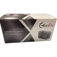 Bafix Masa Üstü Organizer Kalemlik Metal Perforeli Fonksiyonlu Siyah BFX-MMK9059S