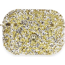 AlaNova Alano  Airpods Pro 2 (2.nesil) Luz Taşlı Kılıf - Gold VA74