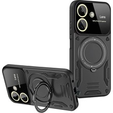 Xiaomi Redmi 13C Kılıf Joy Lens Standlı Kapak - Siyah