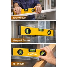 Hand Sfd 30 cm Manyetik Su Terazisi – 3 Gözlü Profesyonel Terazi (Longhar 300)