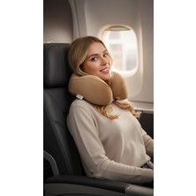 Visco Happy Viscohappy Ortopedik Profesyonel Visco Seyahat Yastığı ( Camel Rengi )